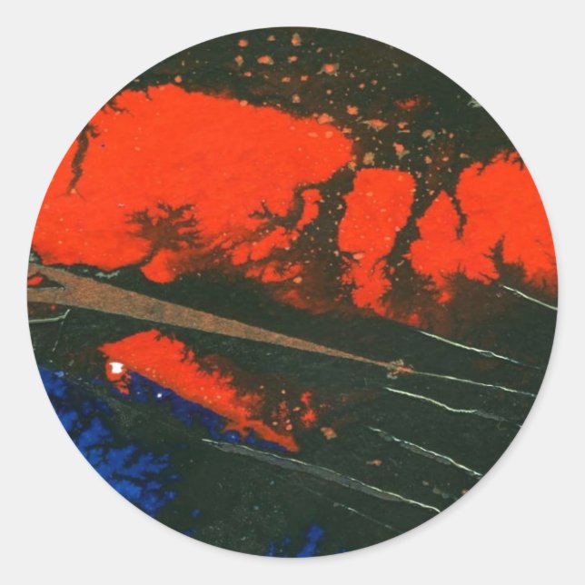 "Swamp Fire #5" Abstract Design Sticker (Front)