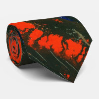 "Swamp Fire #5" Abstract Design Tie