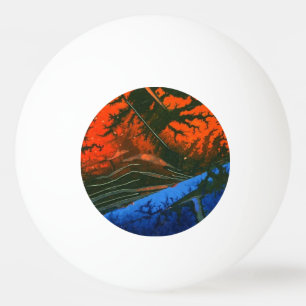 "Swamp Fire #6" Abstract Ping Pong Ball