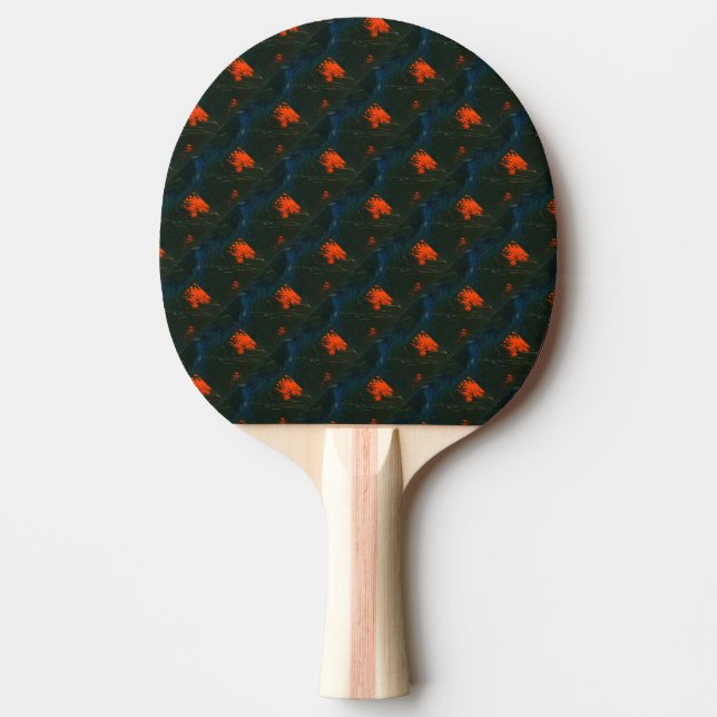 "Swamp Fire #7" Abstract Ping Pong Paddle (Front)