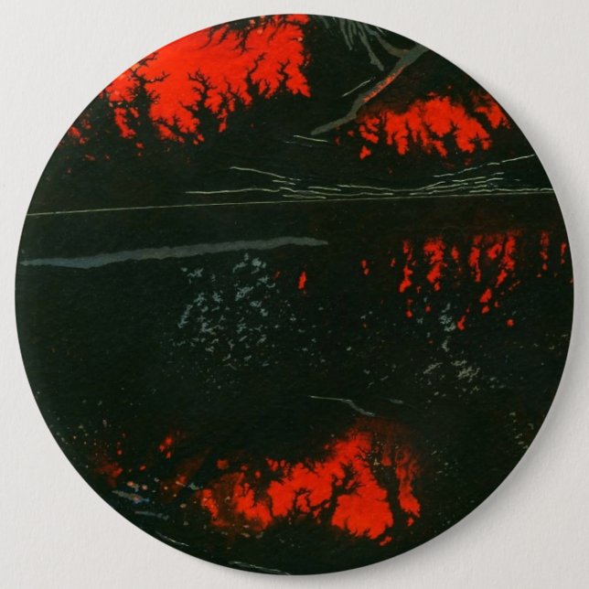 "Swamp Fire" Abstract Art Button (Front)
