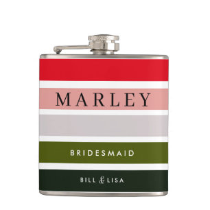 Swamp Green Personalised Bridesmaid Hip Flask