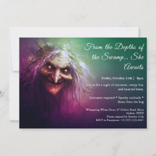 Swamp Hag Halloween Costume Party Invitation
