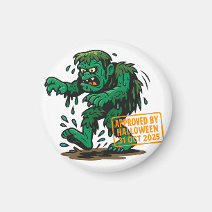 Swamp Monster Cartoon – Approved by Halloween Magnet