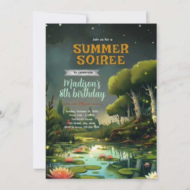 Swamp pond birthday Party Invitation (Front)