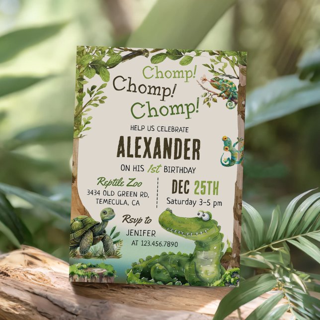 Swamp Reptile 1st Birthday Party Invitation (Creator Uploaded)