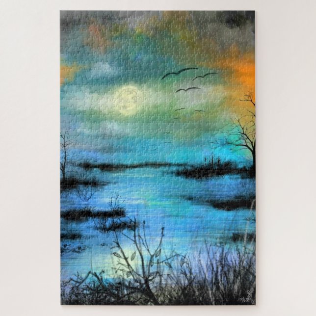 Swamp - Watercolor Art Jigsaw Puzzle (Vertical)