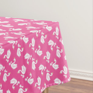 Swan 1st Birthday Party Baby Shower Pink Tablecloth