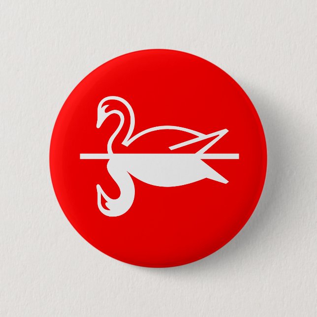 Swan 6 Cm Round Badge (Front)