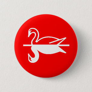 Swan 6 Cm Round Badge