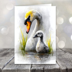 Swan and Cygnet Mother's Day Holiday Card