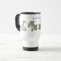 Swan And Hibiscus Flower Personalised