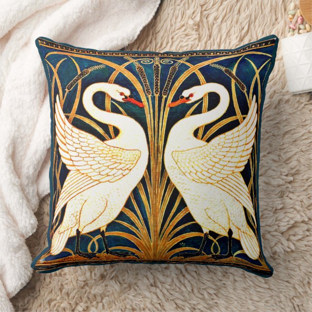 Swan and Rush and Iris,  Cushion (Blanket)