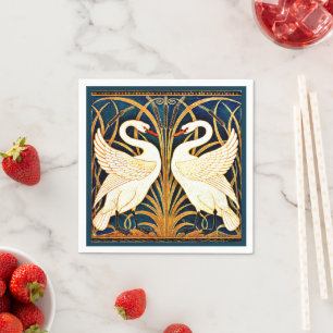 Swan and Rush and Iris,  Napkin