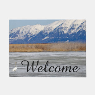 Swan and snow doormat