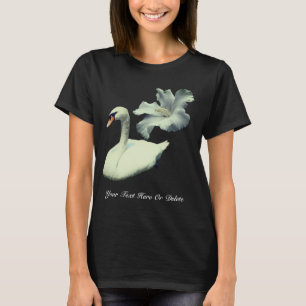Swan And White Hibiscus Flower Personalized T-Shirt