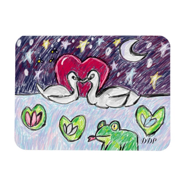 swan art magnet (Horizontal)
