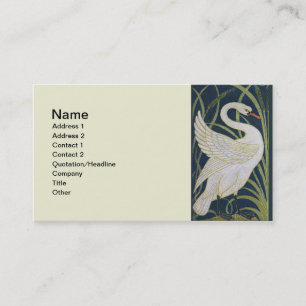 Swan Art Nouveau Two Swans  Business Card