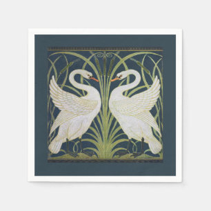 Swan Art Nouveau Two Swans  Napkin