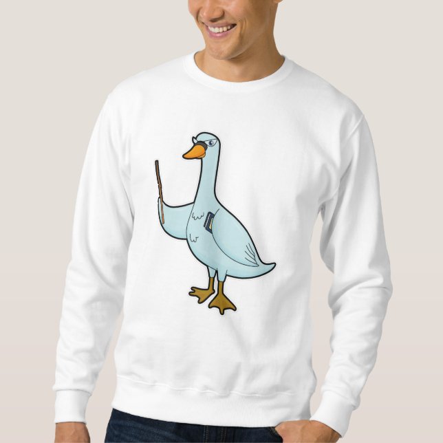 Swan as Teacher with Book & Pointer Sweatshirt (Front)