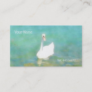 Swan at Lake Balaton - watercolor Business Card