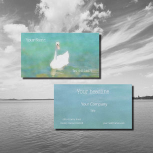 Swan at Lake Balaton - watercolor Business Card