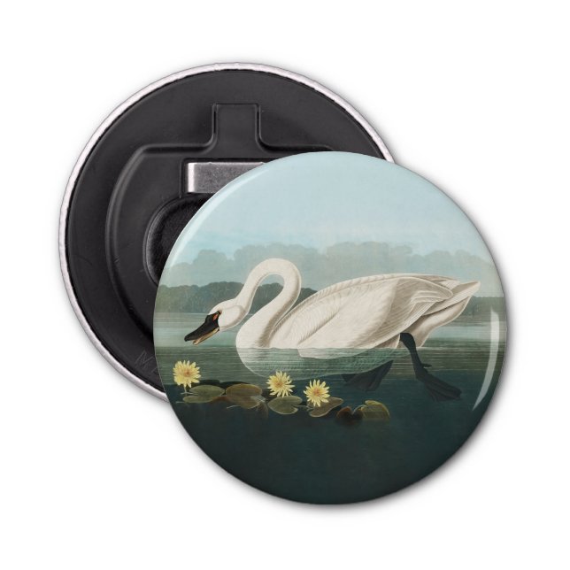 swan audubon bird white water swans bottle opener (Front)