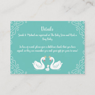 Swan Baby Shower Enclosure Card