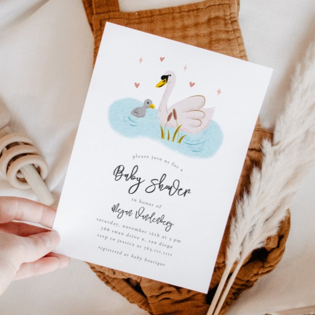 Swan Baby Shower Invitation (Creator Uploaded)