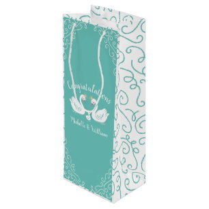 Swan Baby Shower Vintage Wine Gift Bag