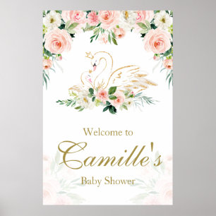 Swan Baby Shower Welcome Sign