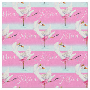 Swan ballerina ballet dancer name patterned fabric