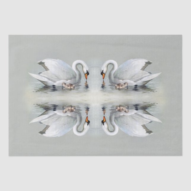 Swan Birds Cygnets Wildlife Animals Tissue Paper (Front)