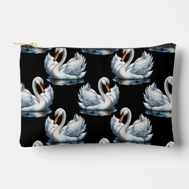 Swan Birds Pattern Design  Accessory Pouch (Front)