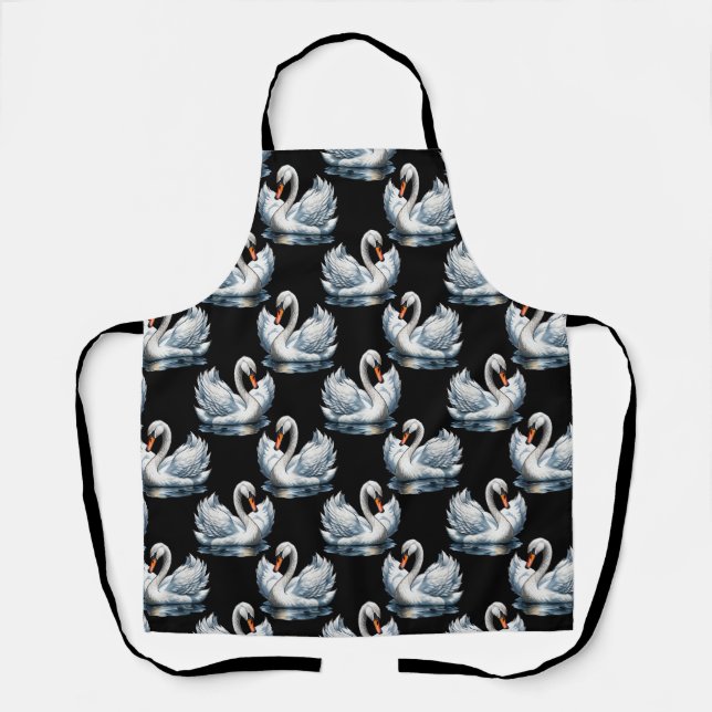 Swan Birds Pattern Design  Apron (Front)
