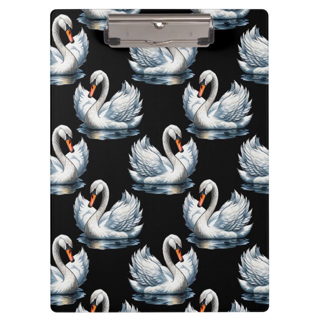 Swan Birds Pattern Design  Clipboard (Front)