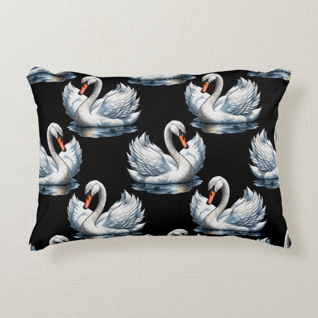Swan Birds Pattern Design  Decorative Cushion (Front)