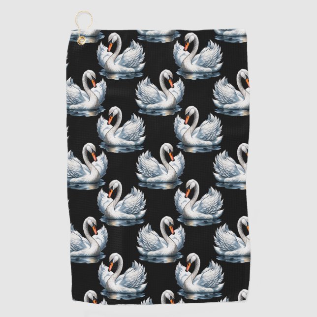 Swan Birds Pattern Design  Golf Towel (Front)