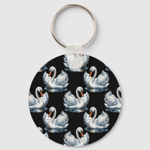 Swan Birds Pattern Design  Key Ring