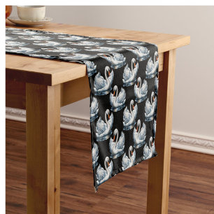 Swan Birds Pattern Design Short Table Runner