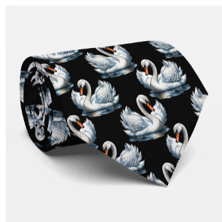 Swan Birds Pattern Design  Tie