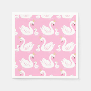 Swan Birthday Party Pink Napkin