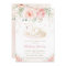 Swan Blush Pink Floral Gold Girl Baby Shower