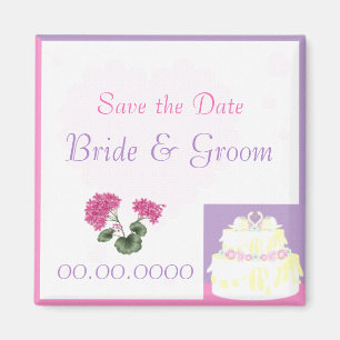 Swan Cake Wedding Favour or Save the Date Magnet