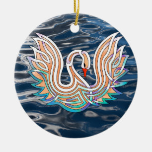 Swan Ceramic Tree Decoration