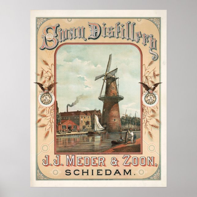 Swan Distillery, J.J. Meder & Zoon, Schiedam Poster (Front)