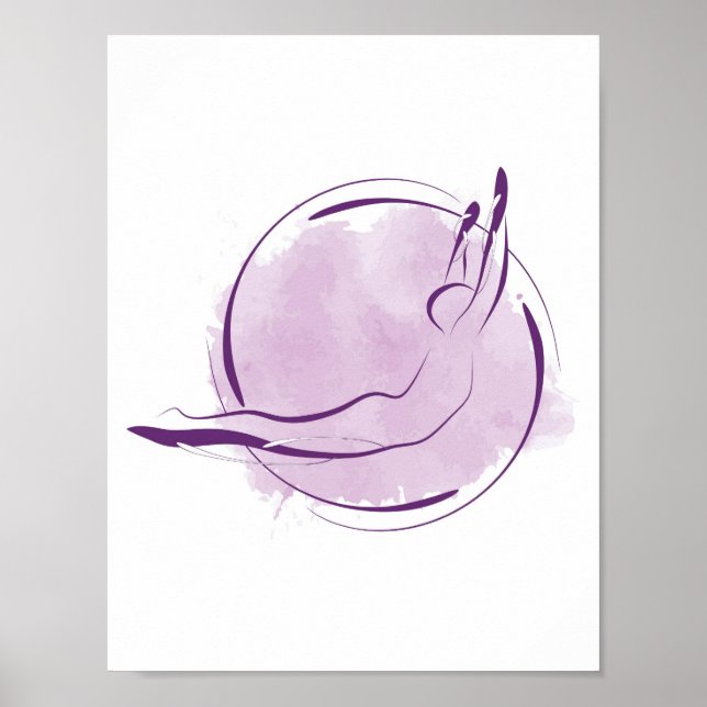 Swan Dive Pilates Pose Minimal Pilates Pose Poster (Front)