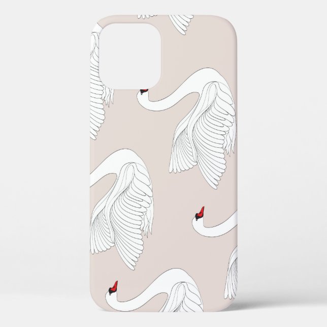 Swan Elegance: Ornamental White Pattern. Case-Mate iPhone Case (Back)