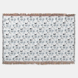 Swan Frenzy Throw Blanket (choose colour)