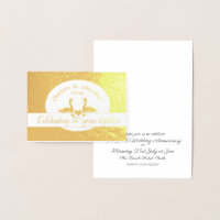 Swan golden 50th anniversary invitation card
